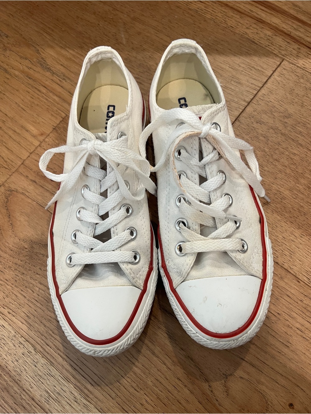 GUC ConverseChuck Taylor’s - White Canvas Low-Top Sneakers - Size 7wmns